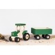 Dřevěný traktor s vozíkem zelený