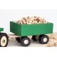 Dřevěný traktor s vozíkem zelený
