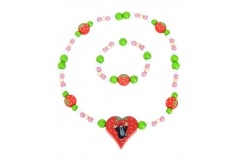 Náhrdelník a náramek - krtek a jahůdky