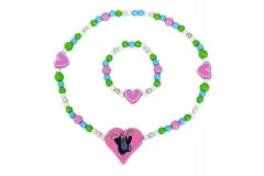 Náhrdelník a náramek - krtek a srdíčka